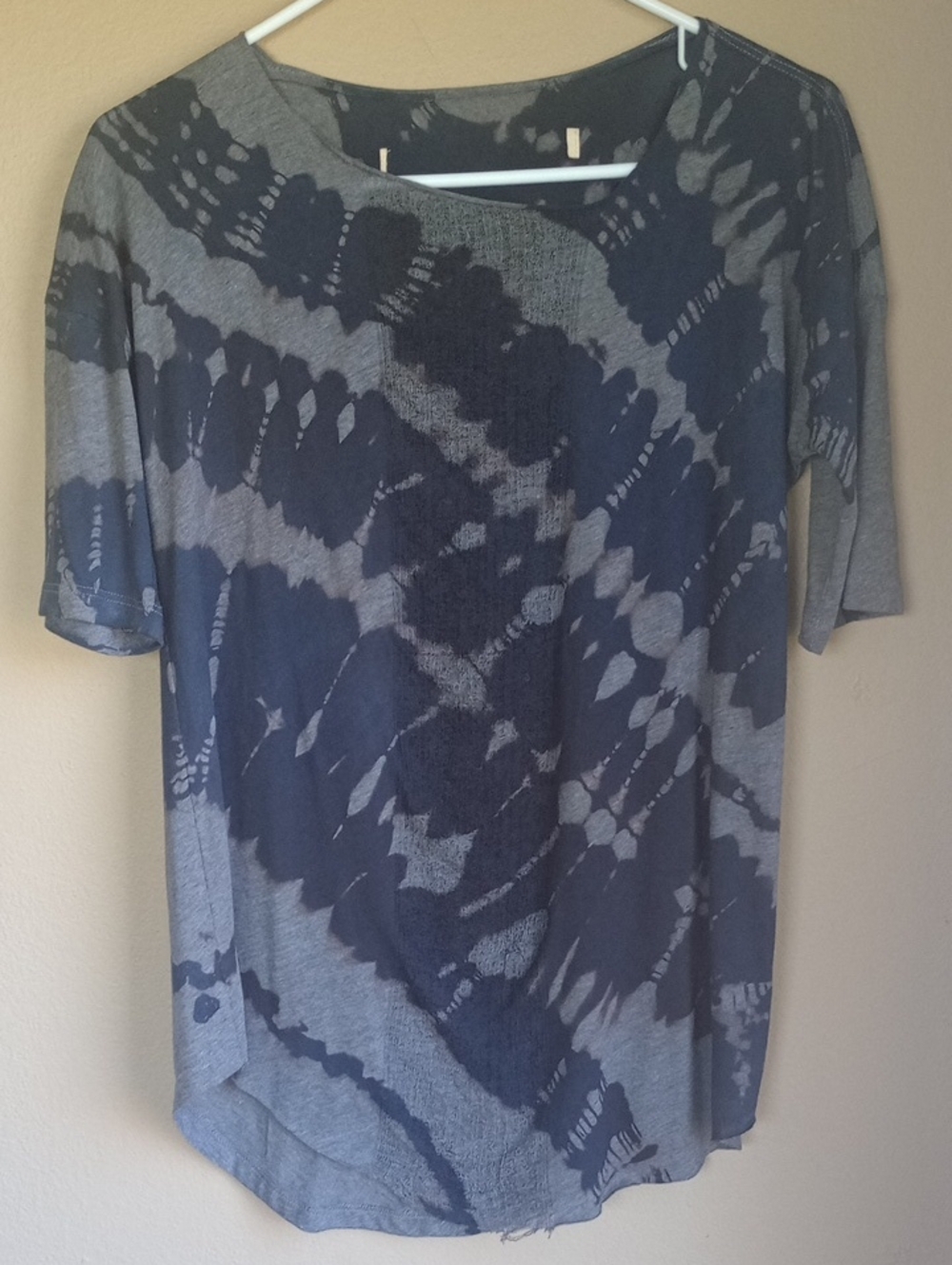 Raquel Allegra Tye Dye Burnout Distressed Jersey Knit T-shirt Size S